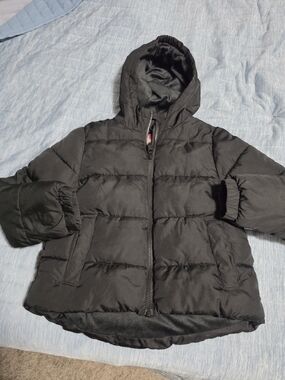 Swiss Tech Black Kids Hooded Puffer Jacket